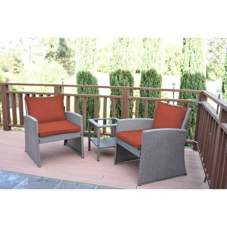 PROPATION 2 in. Mirabelle Bistro Set with Brick Red Cushion - 3 Piece PR2999103